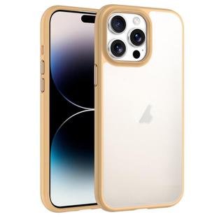 For iPhone 14 Pro Phantom Frosted Airbag Shockproof Transparent Phone Case(Yellow)