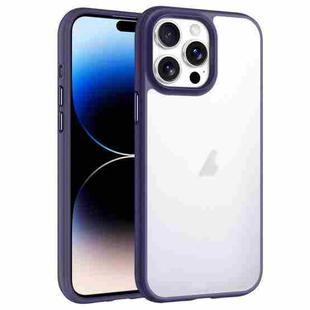 For iPhone 14 Pro Max Phantom Frosted Airbag Shockproof Transparent Phone Case(Purple)