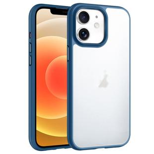 For iPhone 12 Phantom Frosted Airbag Shockproof Transparent Phone Case(Blue)