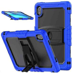 For Huawei MatePad SE 11 2024 Silicone Hydric PC Tablet Case with Shoulder Strap & Holder(Dark Blue)
