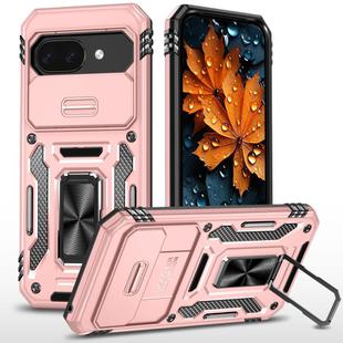 For Google Pixel 9a Armor PC + TPU Camera Shield Phone Case(Rose Gold)