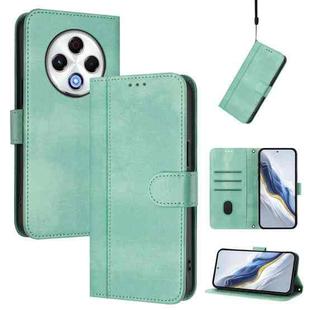 For Tecno Spark 30 4G Line Splicing Buckle Retro Leather Phone Case(Mint)