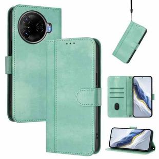 For Tecno Camon 30 Pro 5G Line Splicing Buckle Retro Leather Phone Case(Mint)
