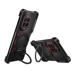 For Huawei nova 13 Pro Mechanical Arm Borderless MagSafe Holder Metal Phone Case(Black Red)