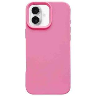 For iPhone 16 Plus Dopamine Simple Imitation Liquid Silicone Phone Case(Rose Pink)