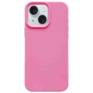 For iPhone 15 Plus Dopamine Simple Imitation Liquid Silicone Phone Case(Rose Pink)