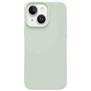 For iPhone 14 Plus Dopamine Simple Imitation Liquid Silicone Phone Case(Milk Green)
