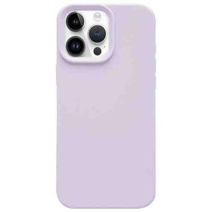 For iPhone 14 Pro Dopamine Simple Imitation Liquid Silicone Phone Case(Bean Purple)