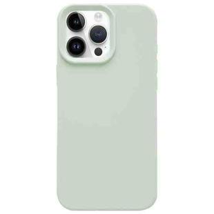 For iPhone 14 Pro Dopamine Simple Imitation Liquid Silicone Phone Case(Milk Green)