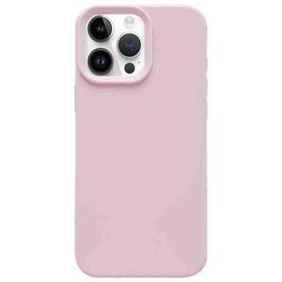 For iPhone 14 Pro Dopamine Simple Imitation Liquid Silicone Phone Case(Sakura Powder)