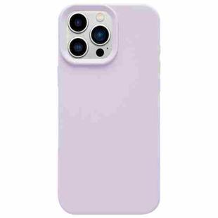 For iPhone 13 Pro Max Dopamine Simple Imitation Liquid Silicone Phone Case(Bean Purple)