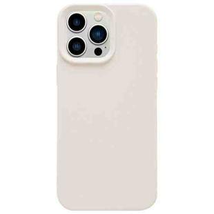 For iPhone 13 Pro Max Dopamine Simple Imitation Liquid Silicone Phone Case(Cheese White)