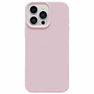 For iPhone 13 Pro Max Dopamine Simple Imitation Liquid Silicone Phone Case(Sakura Powder)