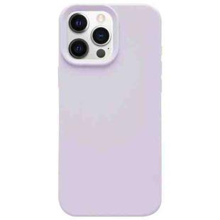 For iPhone 12 Pro Max Dopamine Simple Imitation Liquid Silicone Phone Case(Bean Purple)