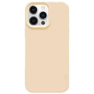 For iPhone 12 Pro Dopamine Simple Imitation Liquid Silicone Phone Case(Cream Yellow)