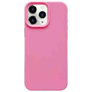 For iPhone 11 Pro Max Dopamine Simple Imitation Liquid Silicone Phone Case(Rose Pink)