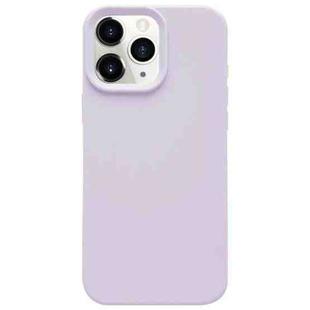 For iPhone 11 Pro Max Dopamine Simple Imitation Liquid Silicone Phone Case(Bean Purple)