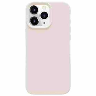 For iPhone 11 Pro Max Dopamine Simple Imitation Liquid Silicone Phone Case(Cheese White)