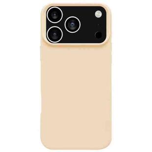 For iPhone 17 Pro Max Dopamine Simple Imitation Liquid Silicone Phone Case(Cream Yellow)