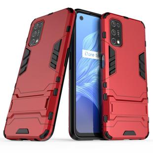 For OPPO Realme V5 5G PC + TPU Shockproof Protective Case with Invisible Holder(Red)
