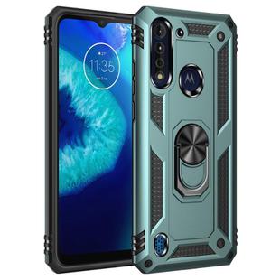 For Motorola Moto G8 Power Lite Shockproof TPU + PC Protective Case with 360 Degree Rotating Holder(Green)