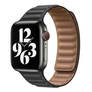 For Apple Watch Ultra 49mm&Watch Ultra 2 49mm / Series 9&8&7 45mm / SE 3&SE 2&6&SE&5&4 44mm / 3&2&1 42mm Leather Watch Band(Black)