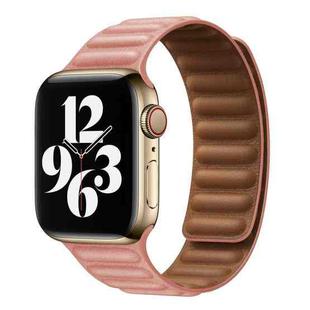 For Apple Watch Ultra 49mm&Watch Ultra 2 49mm / Series 9&8&7 45mm / SE 3&SE 2&6&SE&5&4 44mm / 3&2&1 42mm Leather Watch Band (Rose Pink)