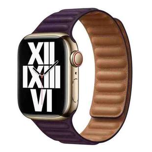 For Apple Watch Series 9&8&7 41mm / SE 3&SE 2&6&SE&5&4 40mm / 3&2&1 38mm Leather Watch Band (Crimson Cherry)