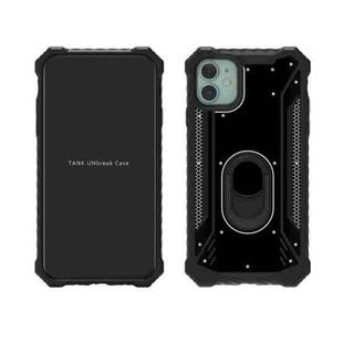 For iPhone 12 mini Shockproof Metal + TPU + PC Combination Case with Ring Holder(Black)
