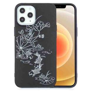For iPhone 12 mini Painted Pattern Soft TPU Case(Lotus Pond)