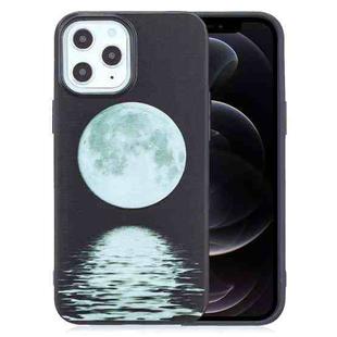 For iPhone 12 / 12 Pro Painted Pattern Soft TPU Case(Moon)