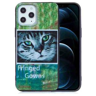 For iPhone 12 Pro Max Painted Pattern Soft TPU Case(Cat)