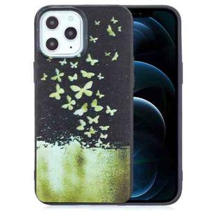 For iPhone 12 Pro Max Painted Pattern Soft TPU Case(Gold Butterflies)