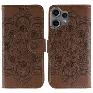 For Nothing CMF Phone 2 Pro Sun Mandala Embossing Pattern Phone Leather Case(Brown)