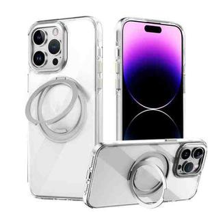 For iPhone 13 Pro Max Gear 360 Rotation MagSafe Holder Phone Case(Transparent)