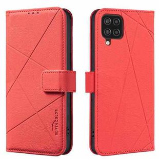 For Samsung Galaxy A22 4G Geometric Pattern RFID Leather Phone Case(Red)