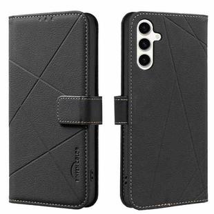For Samsung Galaxy A24 4G Geometric Pattern RFID Leather Phone Case(Black)