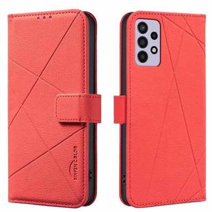 For Samsung Galaxy A32 4G Geometric Pattern RFID Leather Phone Case(Red)