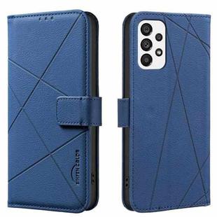 For Samsung Galaxy A73 5G Geometric Pattern RFID Leather Phone Case(Blue)
