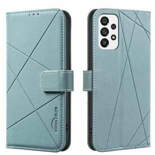 For Samsung Galaxy A73 5G Geometric Pattern RFID Leather Phone Case(Green)