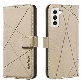 For Samsung Galaxy S22+ 5G Geometric Pattern RFID Leather Phone Case(Beige)