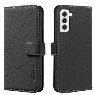 For Samsung Galaxy S22+ 5G Geometric Pattern RFID Leather Phone Case(Black)
