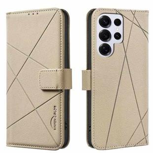 For Samsung Galaxy S25 Ultra 5G Geometric Pattern RFID Leather Phone Case(Beige)