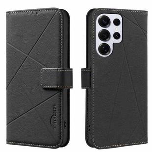 For Samsung Galaxy S25 Ultra 5G Geometric Pattern RFID Leather Phone Case(Black)