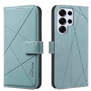 For Samsung Galaxy S25 Ultra 5G Geometric Pattern RFID Leather Phone Case(Green)