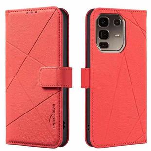 For Infinix Note 50 Pro+ 5G Geometric Pattern RFID Leather Phone Case(Red)