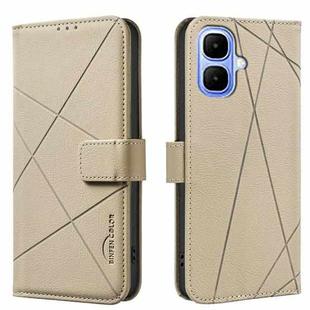 For Infinix Smart 10 4G Geometric Pattern RFID Leather Phone Case(Beige)