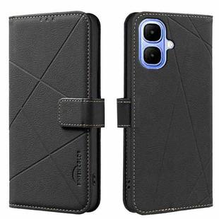 For Infinix Smart 10 4G Geometric Pattern RFID Leather Phone Case(Black)