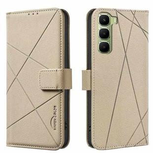 For Infinix Hot 60 Pro+ 4G Geometric Pattern RFID Leather Phone Case(Beige)