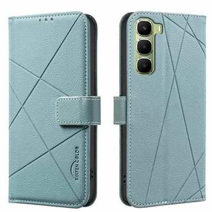 For Infinix Hot 60 Pro 4G Geometric Pattern RFID Leather Phone Case(Green)